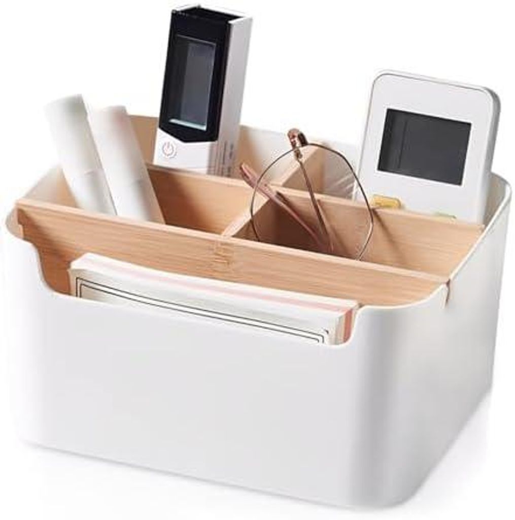 Stifte Organizer, Bambus Tisch Organizer Desktop, Stiftehalter 5 Fächer mit Trennwänden Schreibtisch Organizer Stiftehalter Schreibtisch Organize...