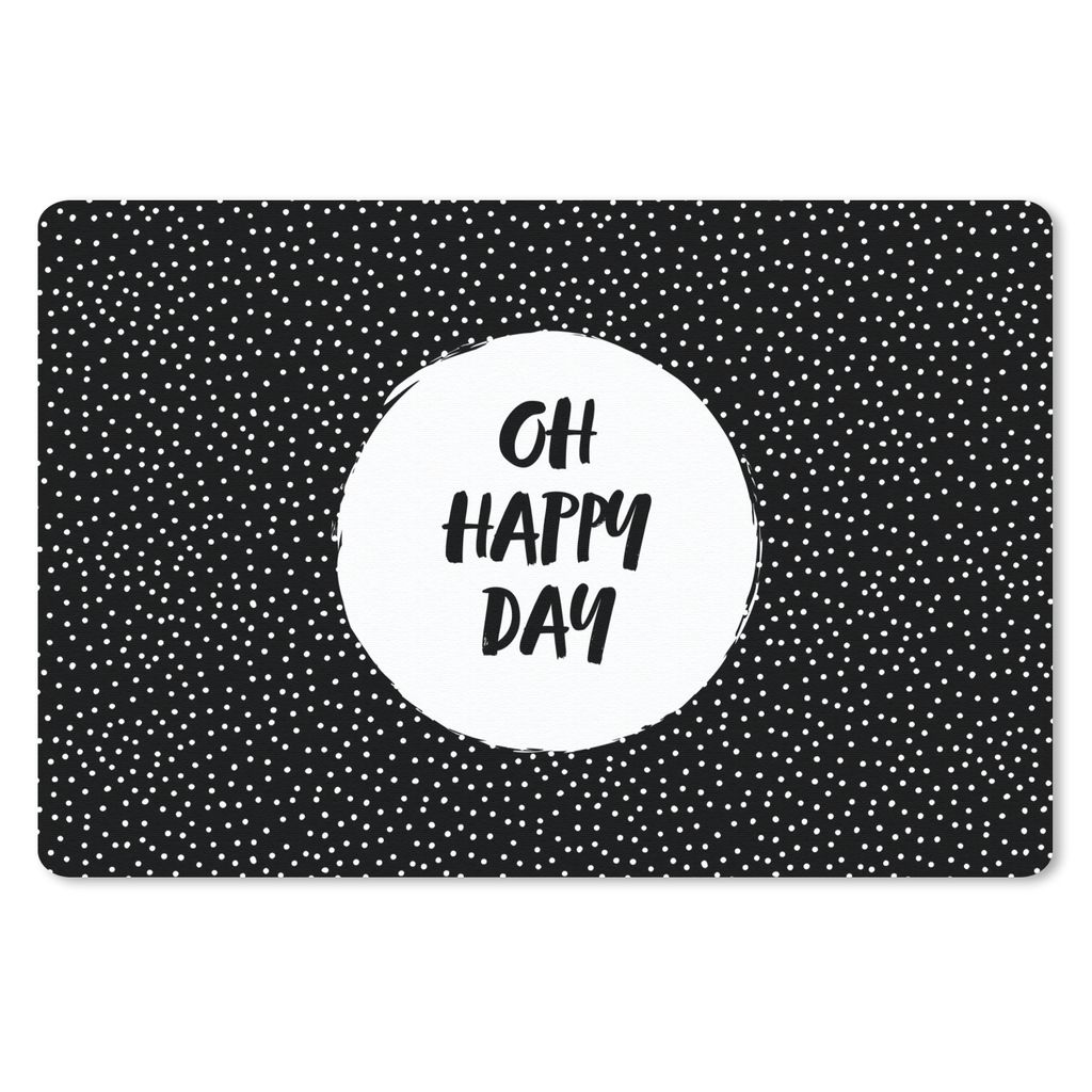 MuchoWow Mauspad Mousepad Zitate - Text - Oh happy day - Glück 27x18 cm - Mousepads - Maus Mat - Pad - Mausunterlage - Büroartikel - Desk Matten