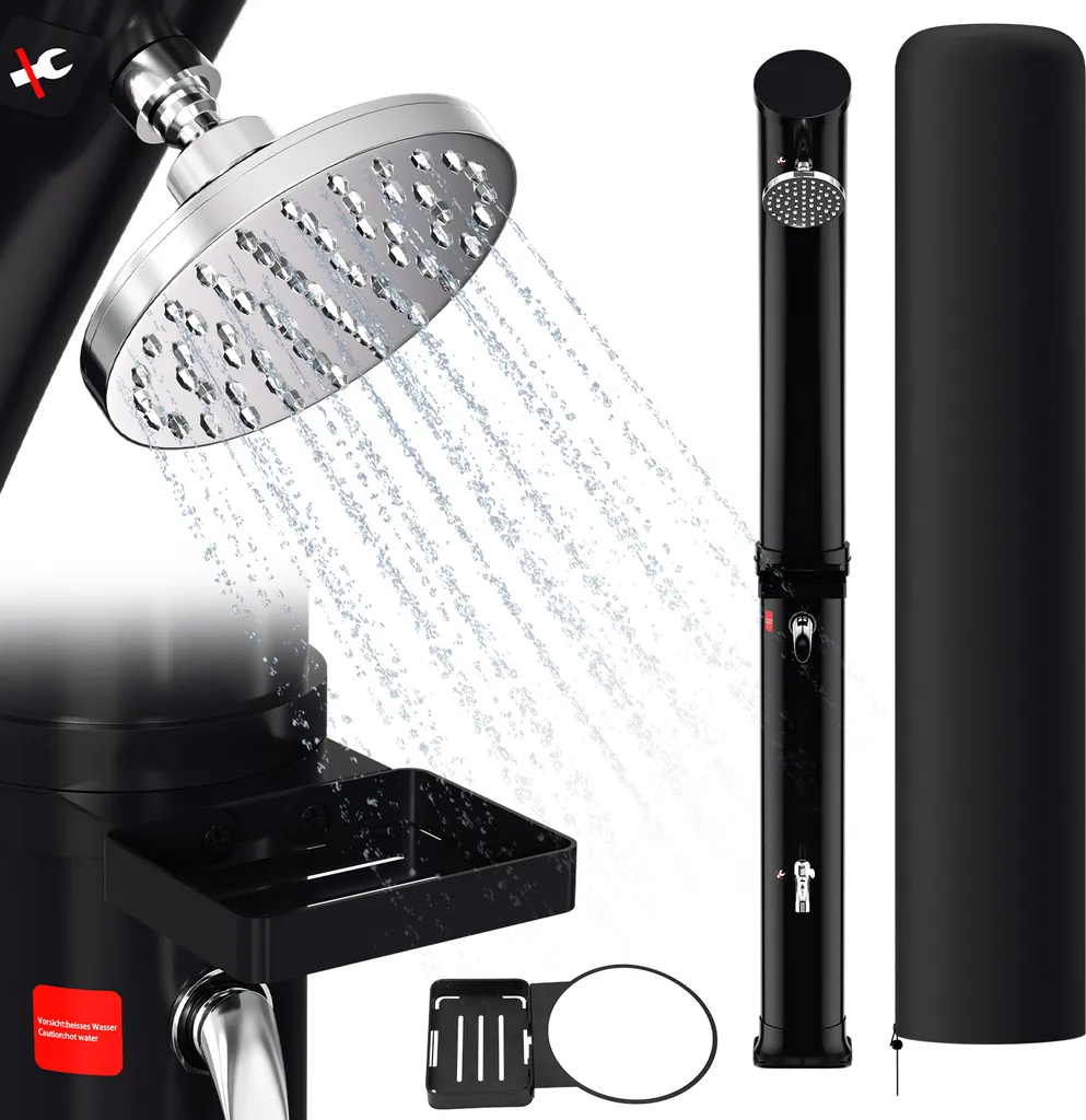 Doccia solare Jopassy 35L con protezione antipioggia e saponetta Doccia estiva con doccia per i piedi Doccia per piscina Doccia da giardino Doccia a pioggia