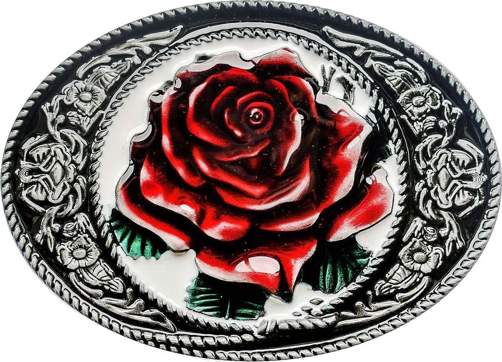 Western Buckle Gürtelschnalle Biker Cowboy »GS-419« Rose