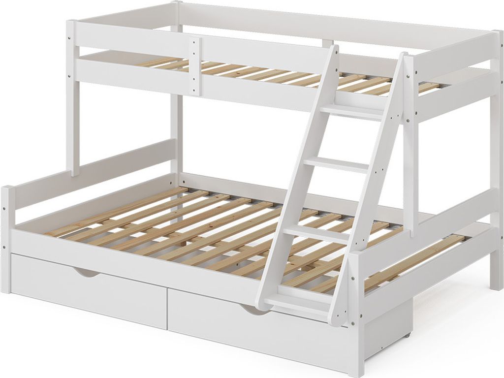 Etagenbett Vitalispa Everest Weiß 140x200 / 90x200 cm mit Produktbild 