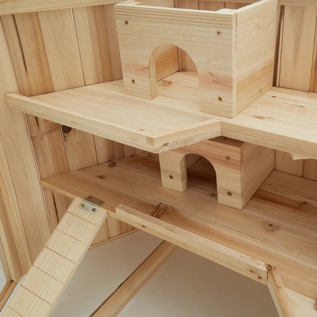 Cage rongeurs XL 115x60cm avec toit ouvrant et structure bois robuste