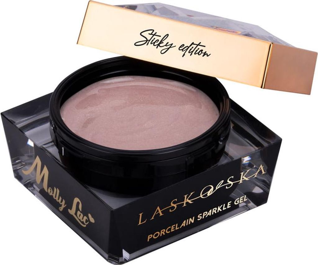 Porcelain Sparkle Gel Sticky Edition Laskovska Dirty Pink MollyLac 50 g
