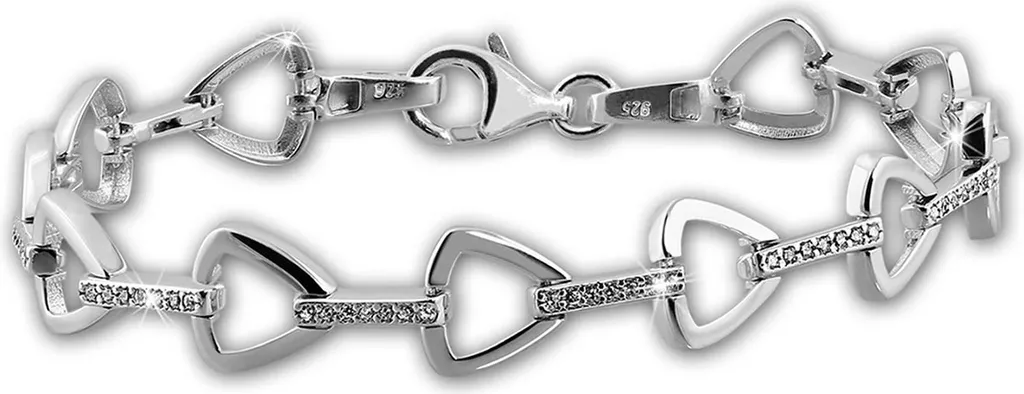 Bracelet femme argent 925 triangle 18,7cm : idée cadeau anniversaire