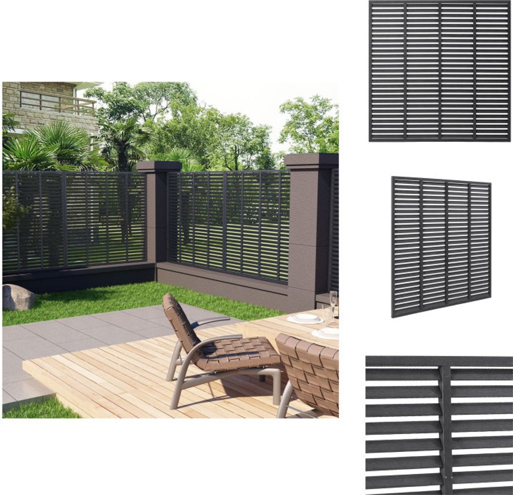 vidaXL Lamellenzaun WPC 180x180 cm Grau - Zaunfelder