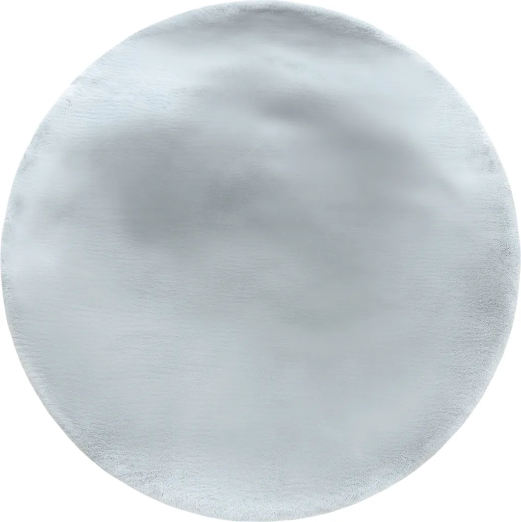 Tapis de Salon Rond Shaggy Gris Argenté Peluche Épaisse de 160 cm