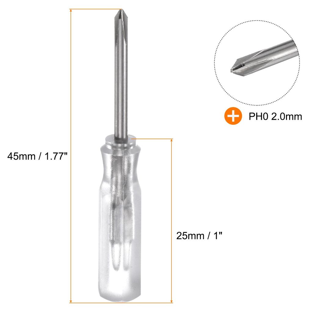 4 Stš¹ck PH0 Mini Kreuzschraubendreher Set Kleine Schraubenzieher Set 2mm Magnetisch Kreuzkopf 45mm L?nge Feinmechaniker Schraubendreher Set fš...