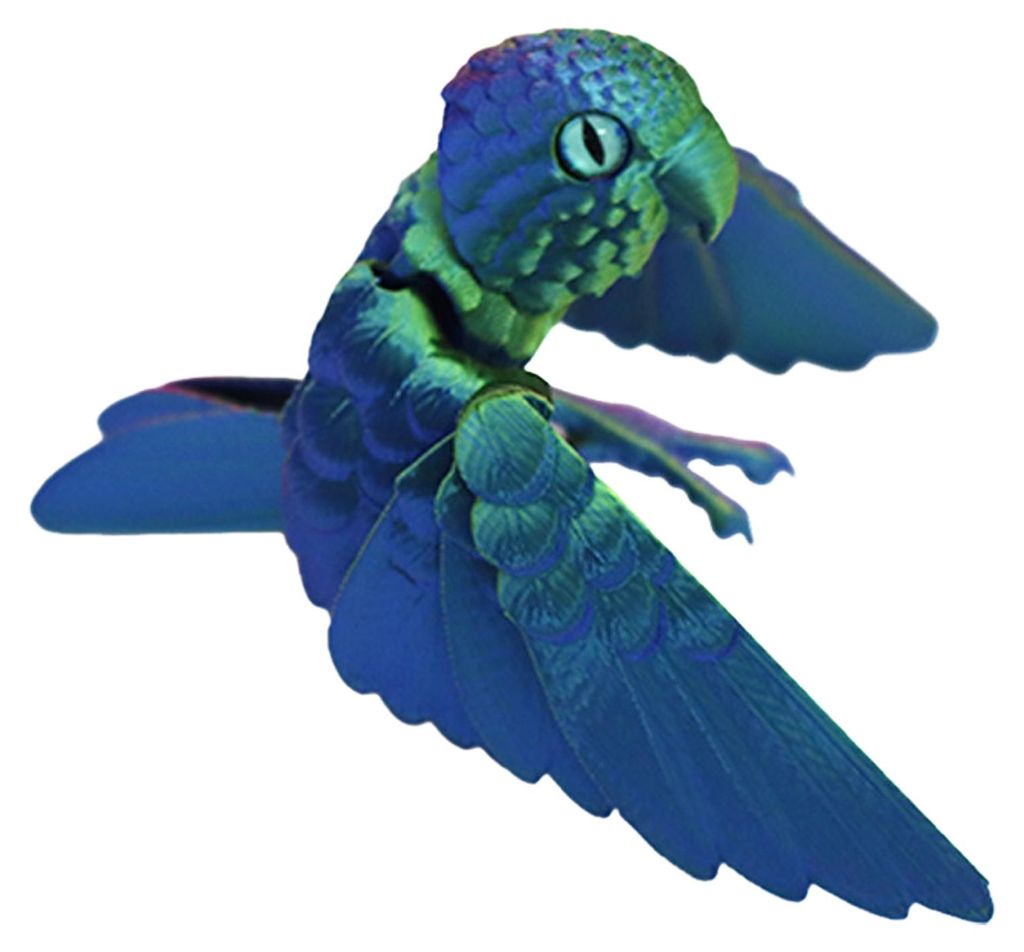3D-gedrucktes, flexibles Papageienmodell, bewegliche Vogelfigur mit Flügeln und Gelenken, Sammlerstück, Tierfigur für die Dekoration von Zuhause...