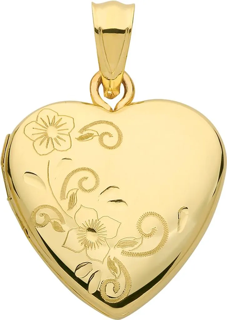 Pendentif Coeur Or 375/1000 pour Femme - Médaillon de 25mm de Hauteur