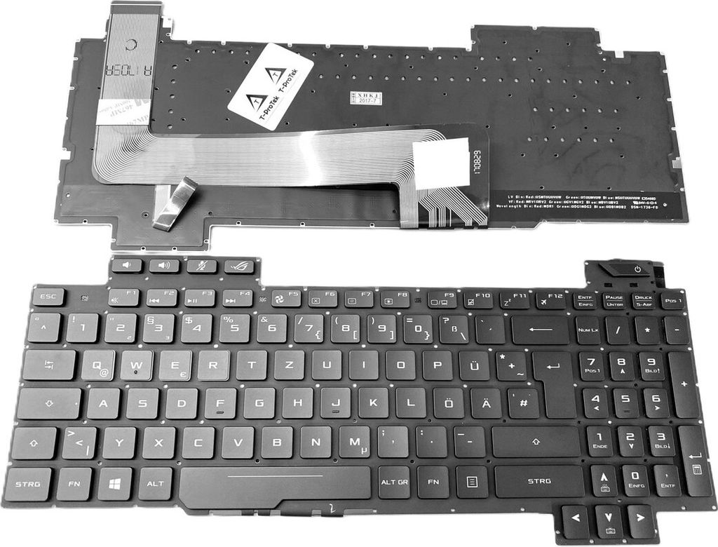 DEUTSCHE - Tastatur mit Beleuchtung kompatibel für ASUS ROG Strix GL503VM-GZ084T