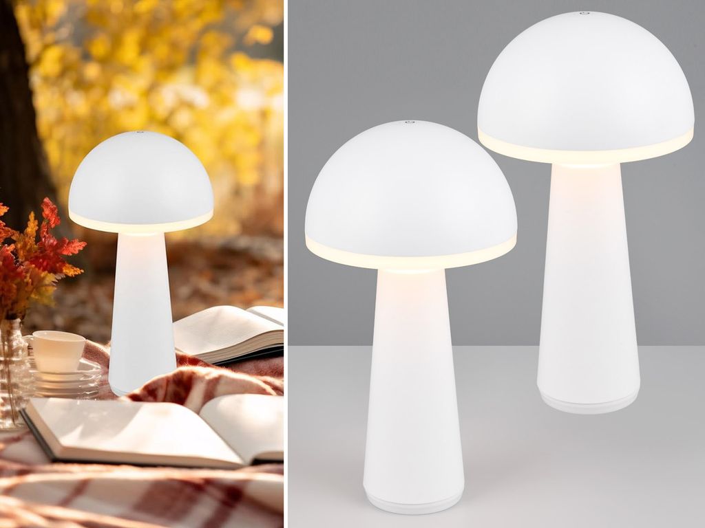 2er Set Akku Outdoor LED Tischlampen ohne Kabel, dimmbare Tischleuchte kabellos