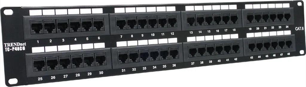 Patch Panel 48 Porte Cat6 TRENDnet TC-P48C6 - Rack 19" Professionale