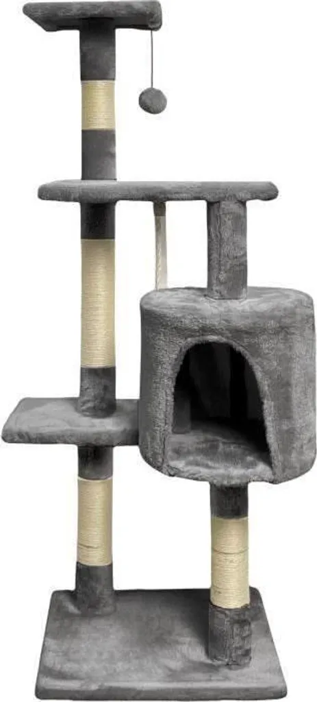 Tiragraffi Paloma Grigio Scuro 114cm | Albero per Gatti con Nicchia