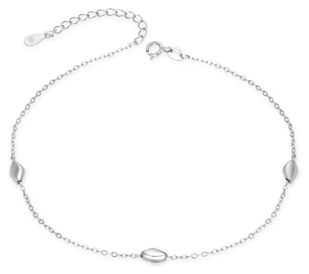 Chaîne de cheville argent et ornements ciselés AGN51/27 pour l'été