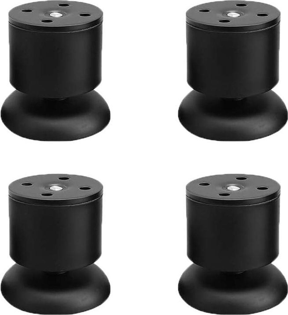 4er-Pack Noir – 6 cm verstellbare Metallmöbelfüße aus Edelstahl, rund, für Schränke, Sofas, Tische und Küchen (Ersatzfüße)
