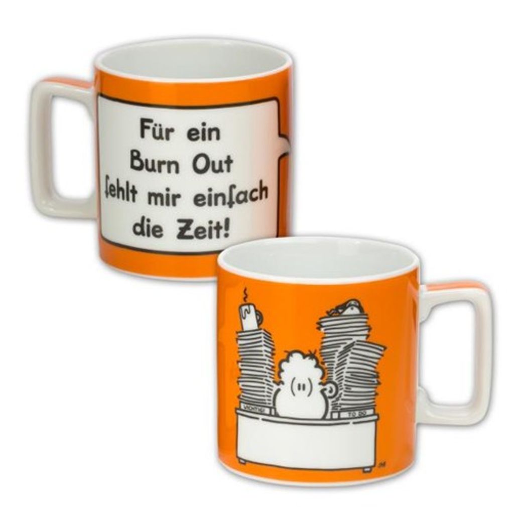 Sheepworld 42470 Tasse Wortheld "Für ein Burn Out fehlt mir einfach die Zeit!", orange