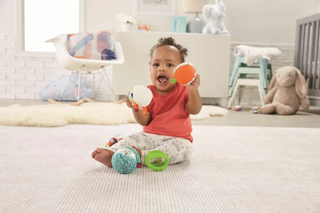 Jouet sensoriel bébé avec 5 découvertes : textures, sons et odeur vanille - 9
