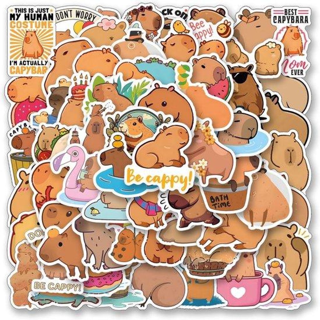 Wasserfeste Cartoon-Tier-Stickers, Set aus 60 Stücken, Vinyl-Plakette für Wasserflasche, Laptop, Reisekoffer