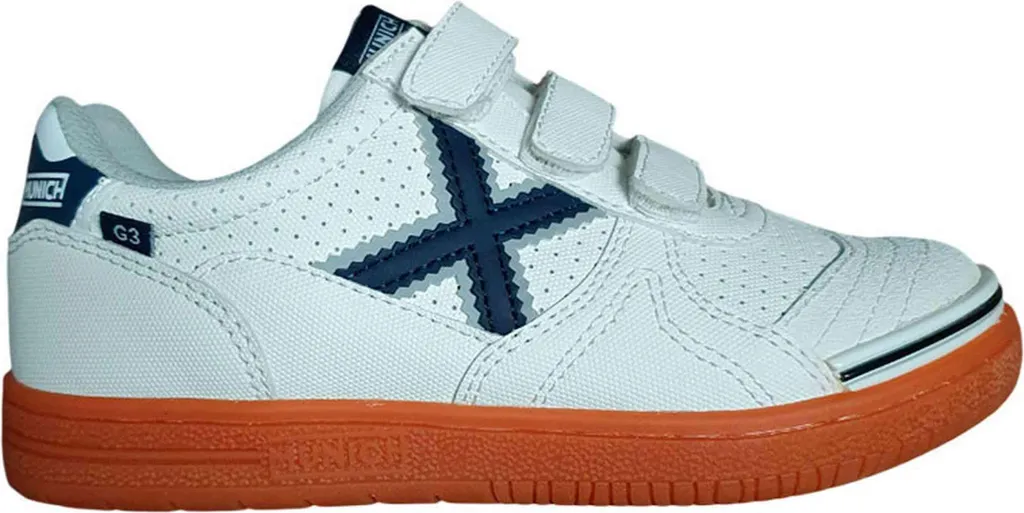 Chaussures de futsal anti-glisse Munich 1518348 blanc et bleu