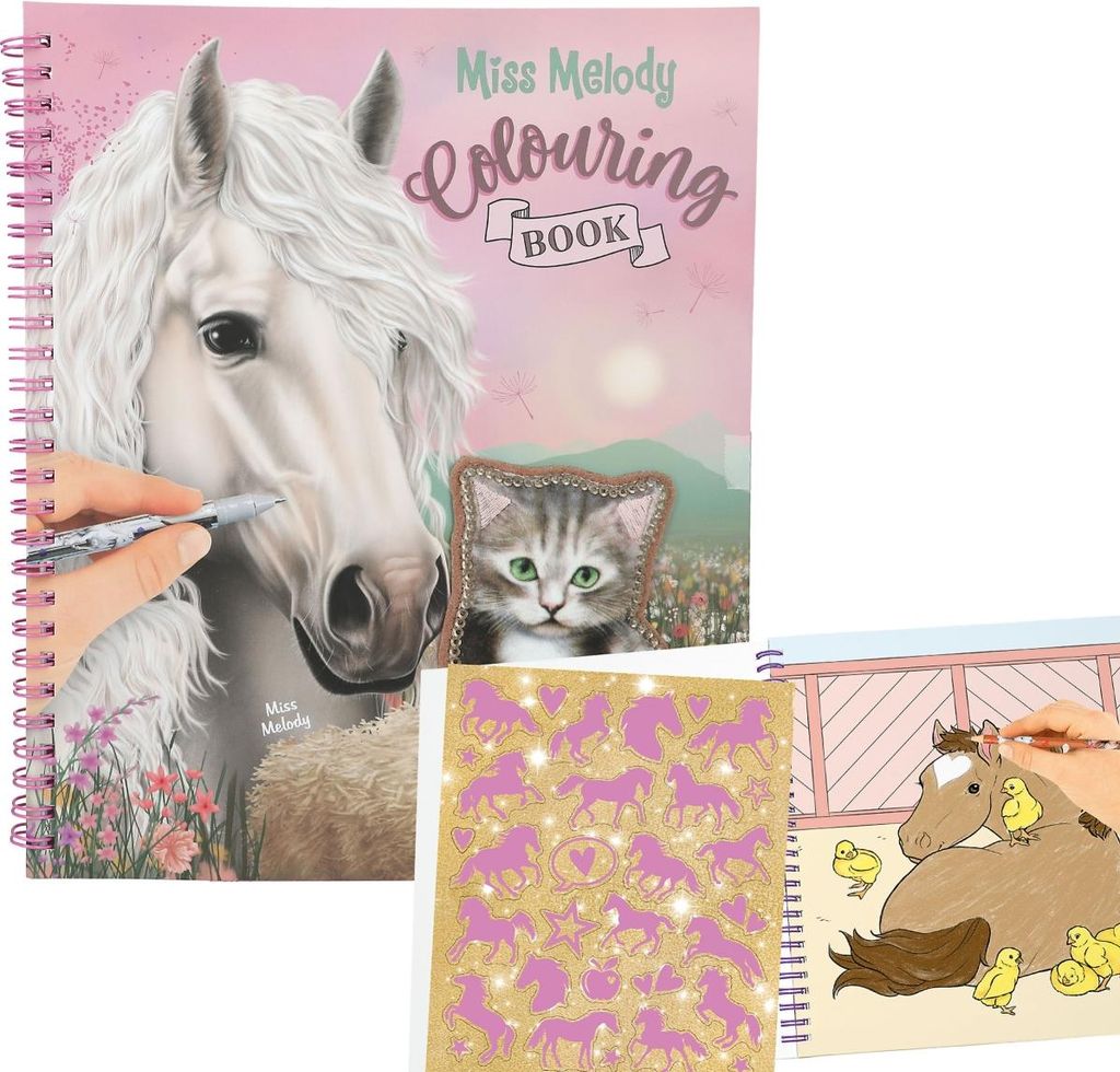 Livre de coloriage Miss Melody avec paillettes Image du produit 