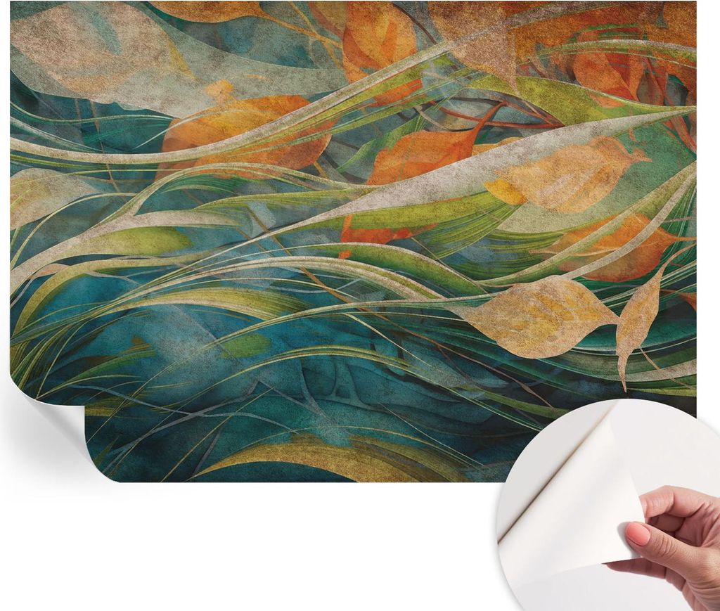 Selbstklebende Wandtapete - Dekorative Tapete für Wohnzimmer - Klebefolie für Wandbilder - Tapetenfolie für Wanddekoration - 312x219 cm - Herbst...