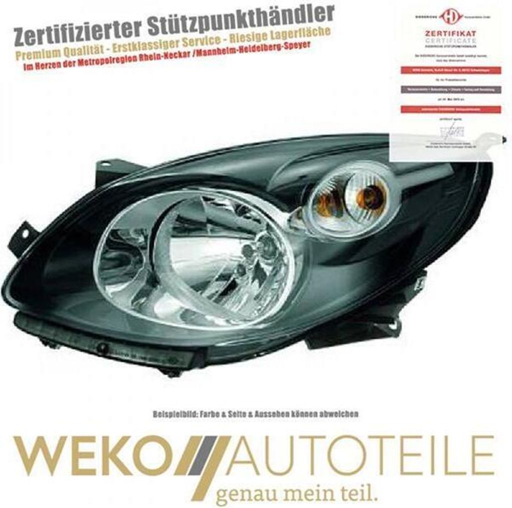 Diederichs Scheinwerfer li. Twingo, 07->> Schwarz,