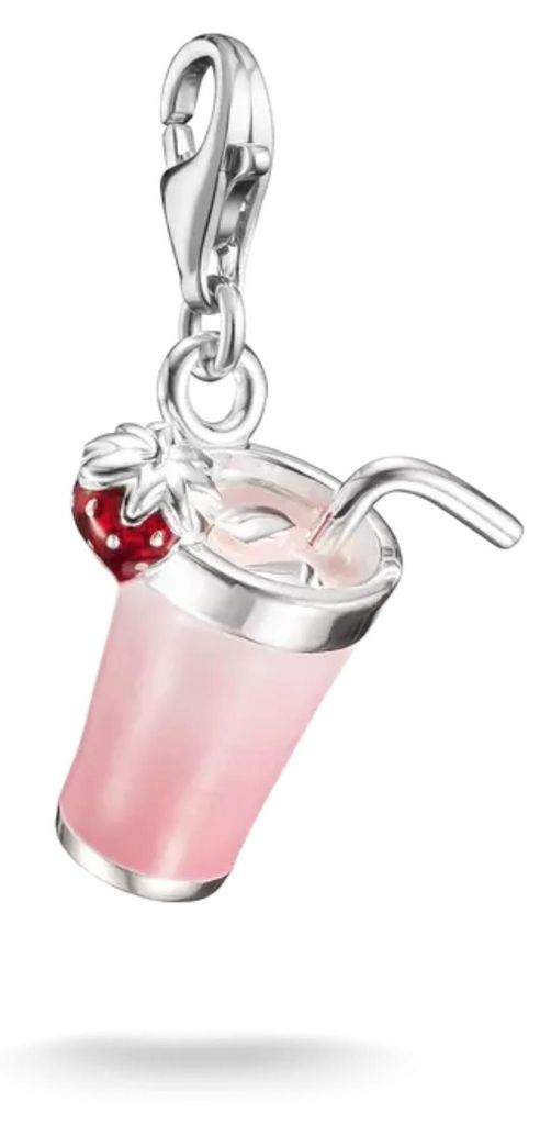 Pendentif charm « Pink Matcha » en argent massif Image du produit 
