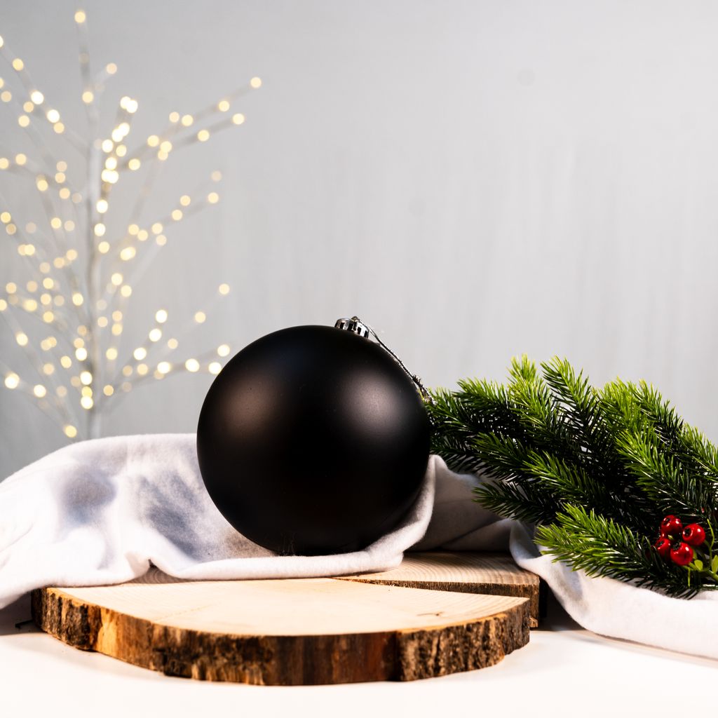 DARO DEKO Glas Weihnachtskugeln 10cm - 4er Set In Schwarz Für Christbaumschmuck