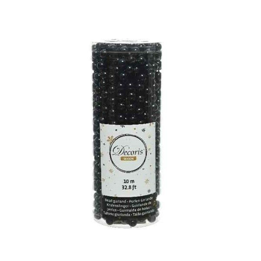 Weihnachtsbaumkette Perlenkette schwarz 10 m Produktbild 