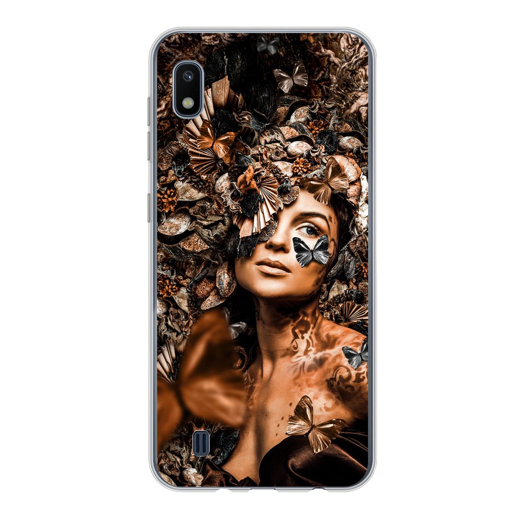MuchoWow Handyhülle Schutzhülle Hülle für Samsung Galaxy A10 Luxus - Frau - Collage Silikon Softcase Handy Hülle - Schutzhülle