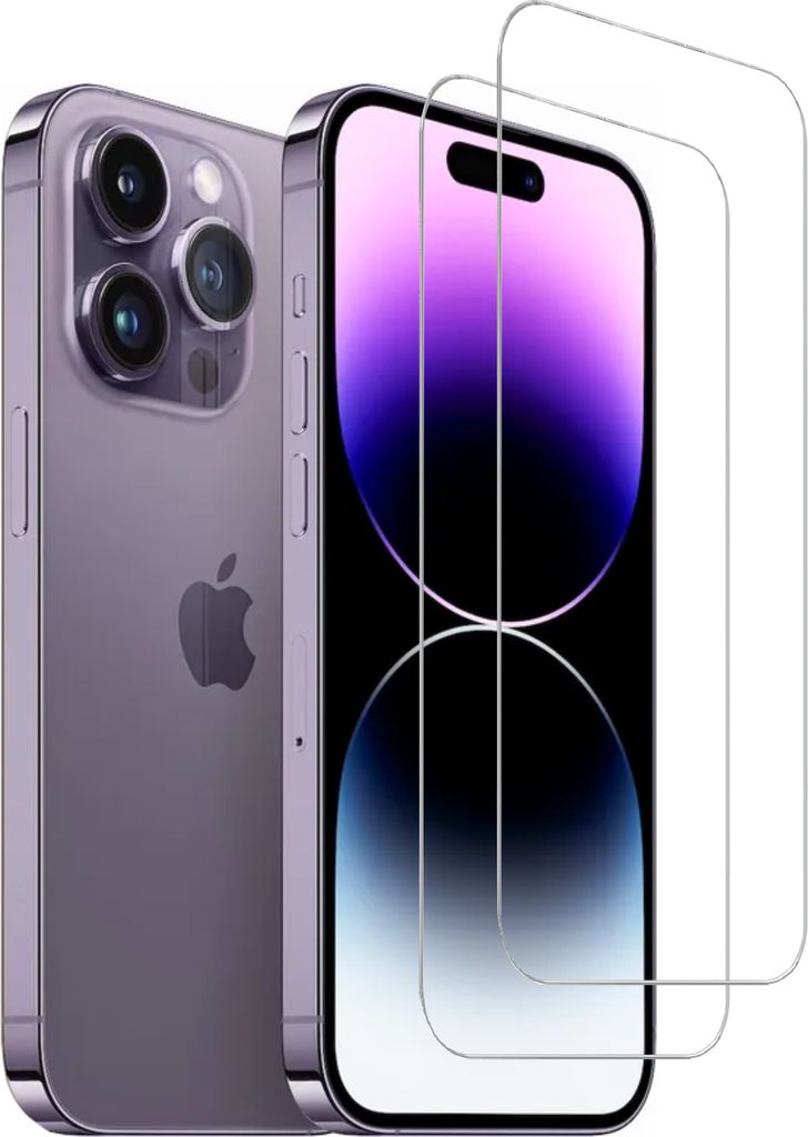 Schutzfolie Panzerschutz 2x Dsiplayglas für Bildschirm passend zu Apple iPhone 14 Pro Max