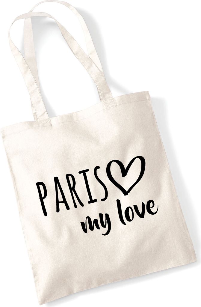 Huuraa Jutebeutel Paris my love 10 Liter Natural Baumwolle Tasche Geschenkidee
