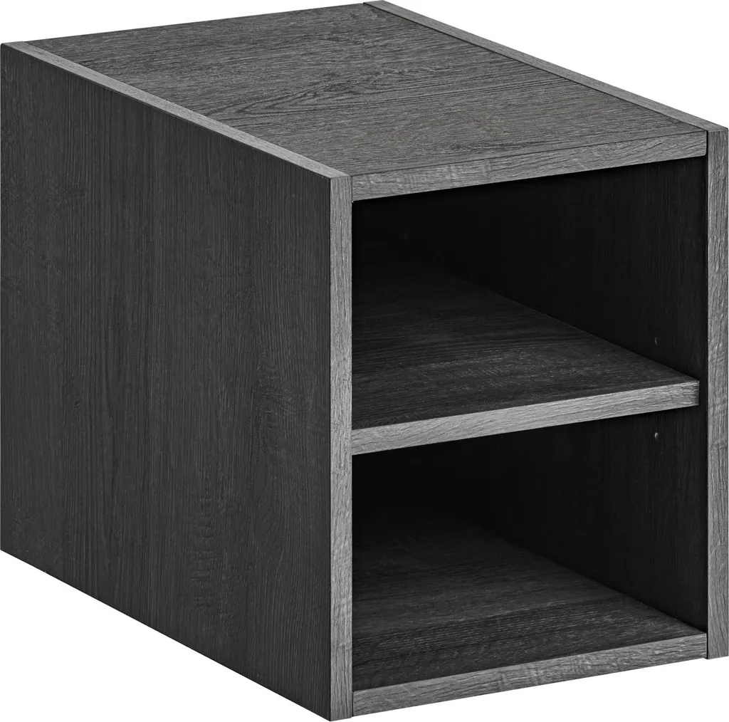 Petit Meuble de Rangement Leonardo Gris 30cm - Étagère Polyvalente Bois