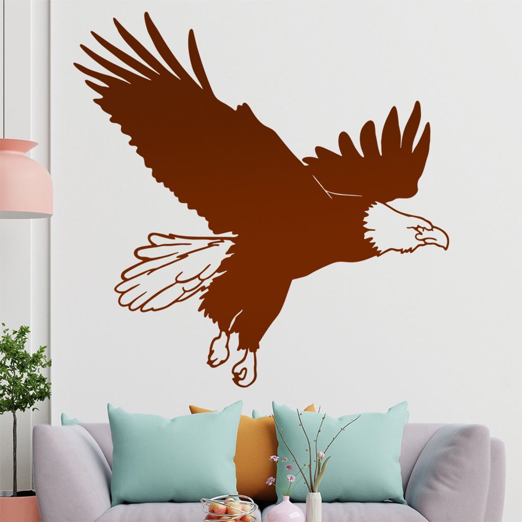 hauptsachebeklebt KIWISTAR Adler - Flug Aussicht Beobachter Auge Wandtattoo in 6 Größen - Wandaufkleber Wall Sticker - Dekoration, Küche, Wohnzi...