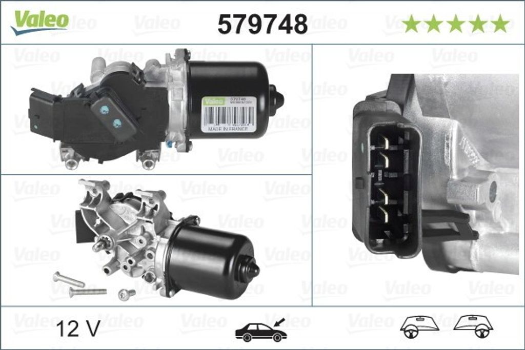 VALEO 579748 Wischermotor Vorne für NISSAN Note (E11, NE11)