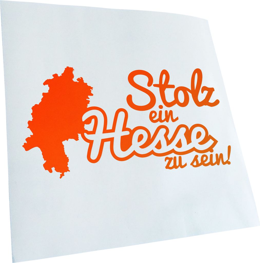 Kiwistar - Autoaufkleber - Hesse Hessen Stolz - Neonorange - 30x15cm - Aufkleber für Auto, Laptop, Fahrrad, LKW, Motorrad mehrfarbig JDM Decal Racing