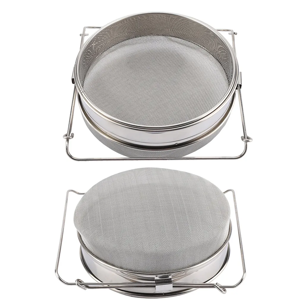 Tamis à miel double couche en acier inoxydable avec bras réglables 24cm