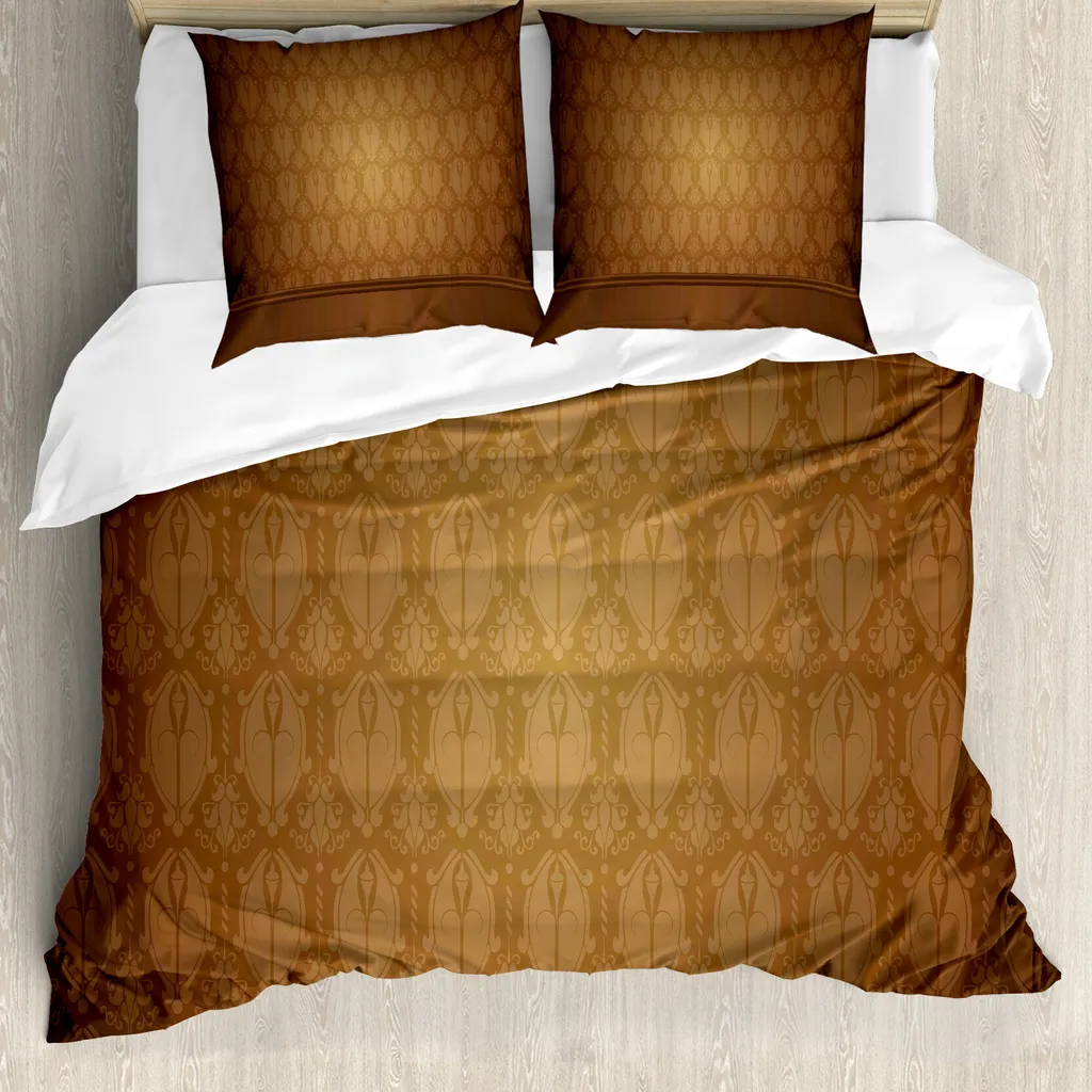 Copripiumino Anallergico ABAKUHAUS 200x200 Damascato Marrone