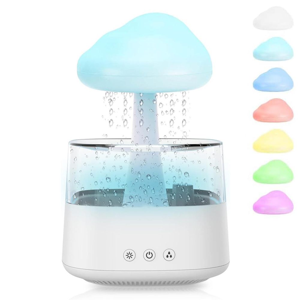 Regenwolken Luftbefeuchter, 400ML Diffuser Humidifier, Öle Diffusor Mit 3 Modi Und 7 Farben, Leise, für Entspannend schlafen