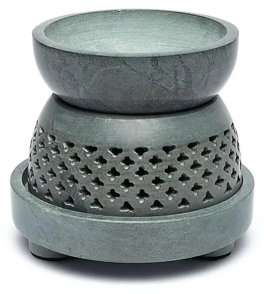 Brûleur multi-usages en stéatite grise de 10x12,5 cm - Modèle Zenio