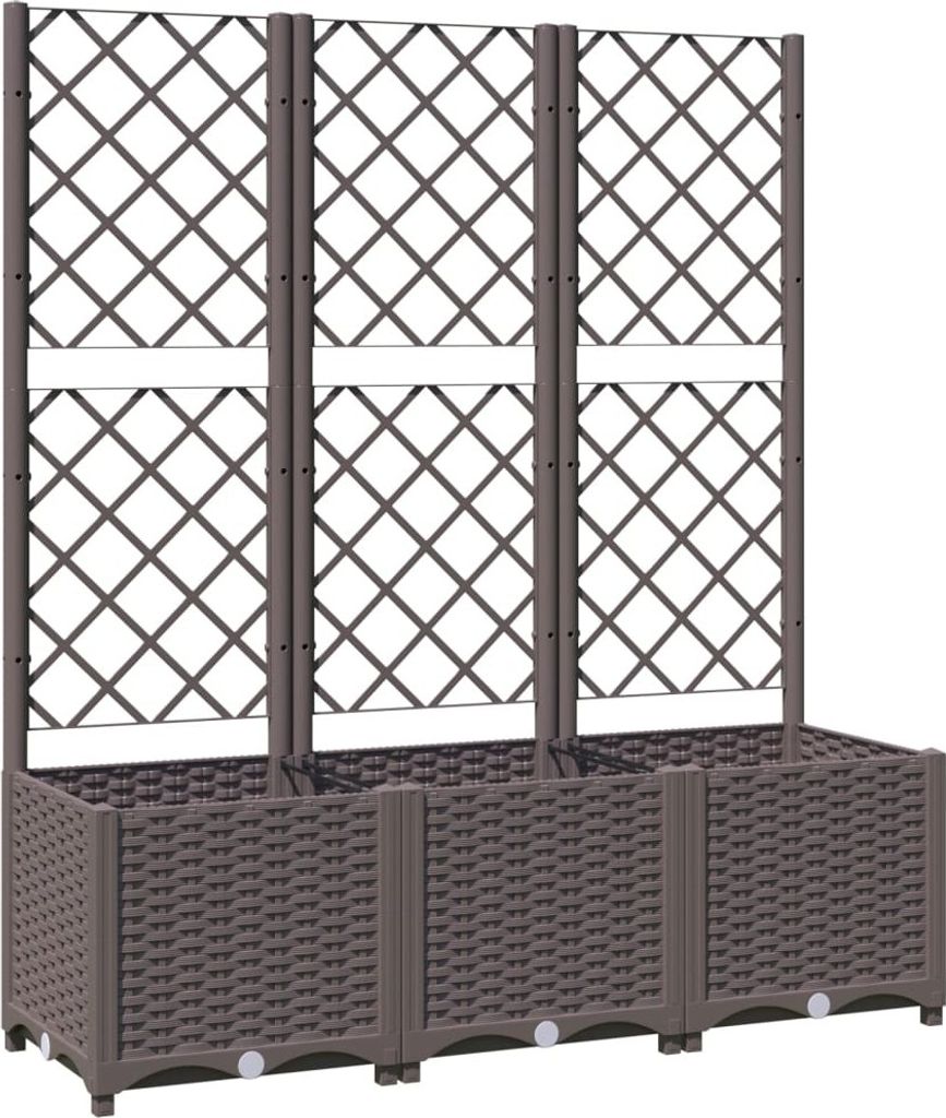 vidaXL Jardinière avec treillis brun 120x40x136 cm PP Image du produit 