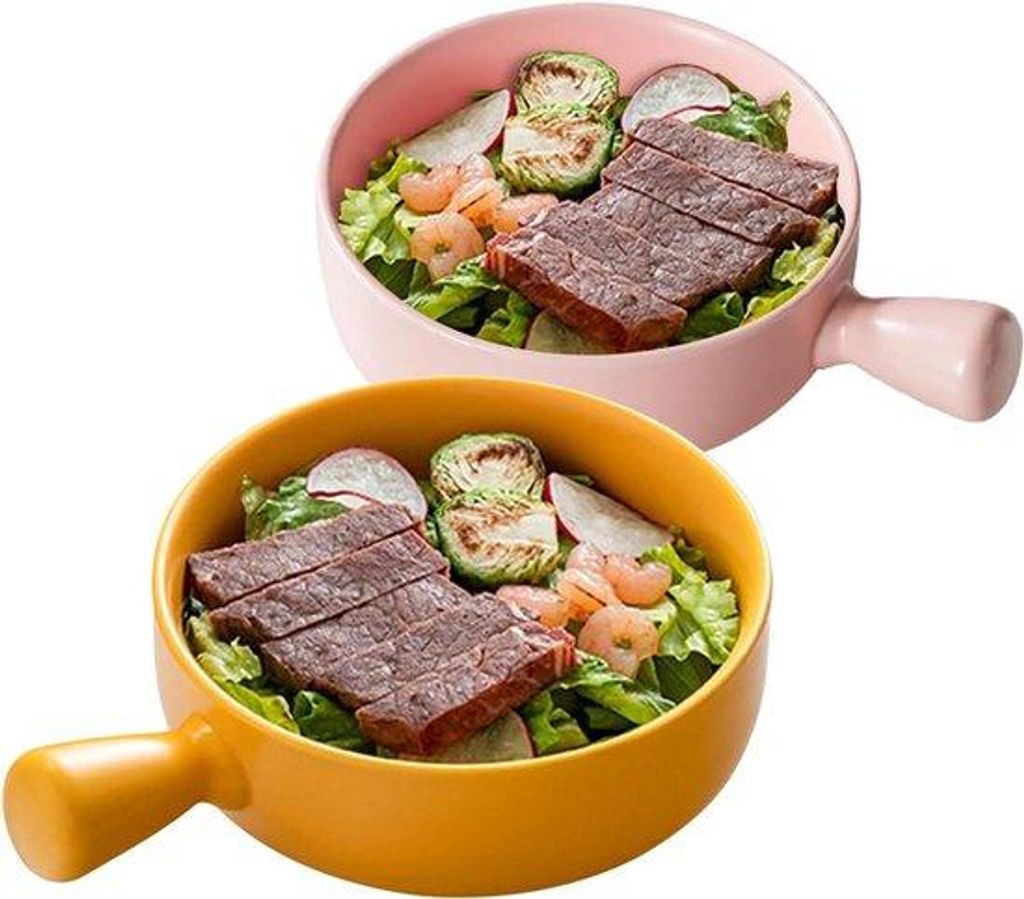 Keramische Eintopfbecher mit Griffeinrichtung - Härtefähigkeit und Backofenfestigkeit - ideal für Französische Zwiebelsuppe und Eintöpfe – S...