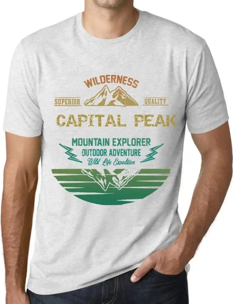 Herren Grafik T-Shirt Outdoor-Abenteuer Wildnis Gipfel der Hauptstadt der Bergsteiger – Outdoor Adventure, Wilderness, Mountain Explorer Capital ...