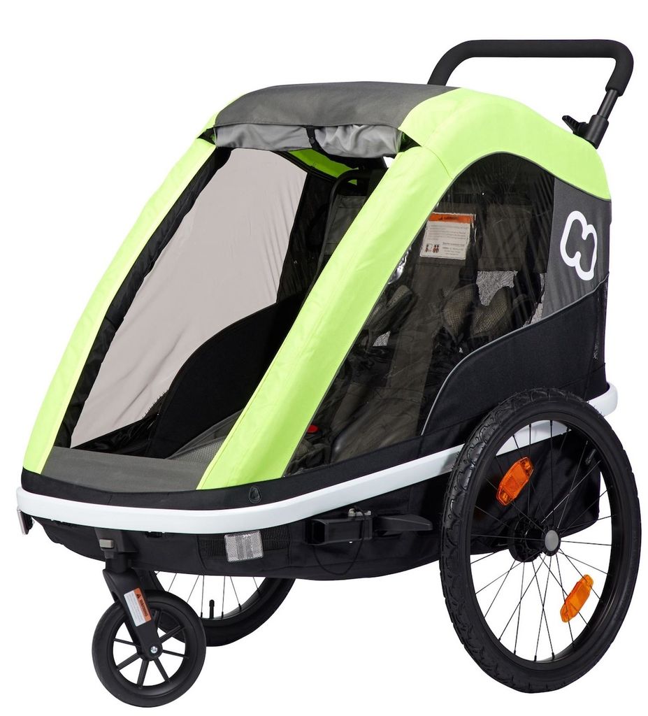 Hamax Avenida Twin Fahrradanhänger - Limettenfarbe