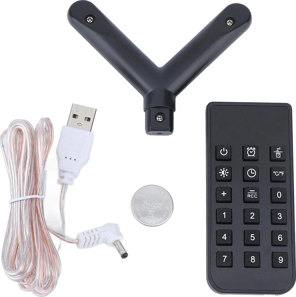 Horloge digitale LED silencieuse ronde alimentation USB pour bureau moderne