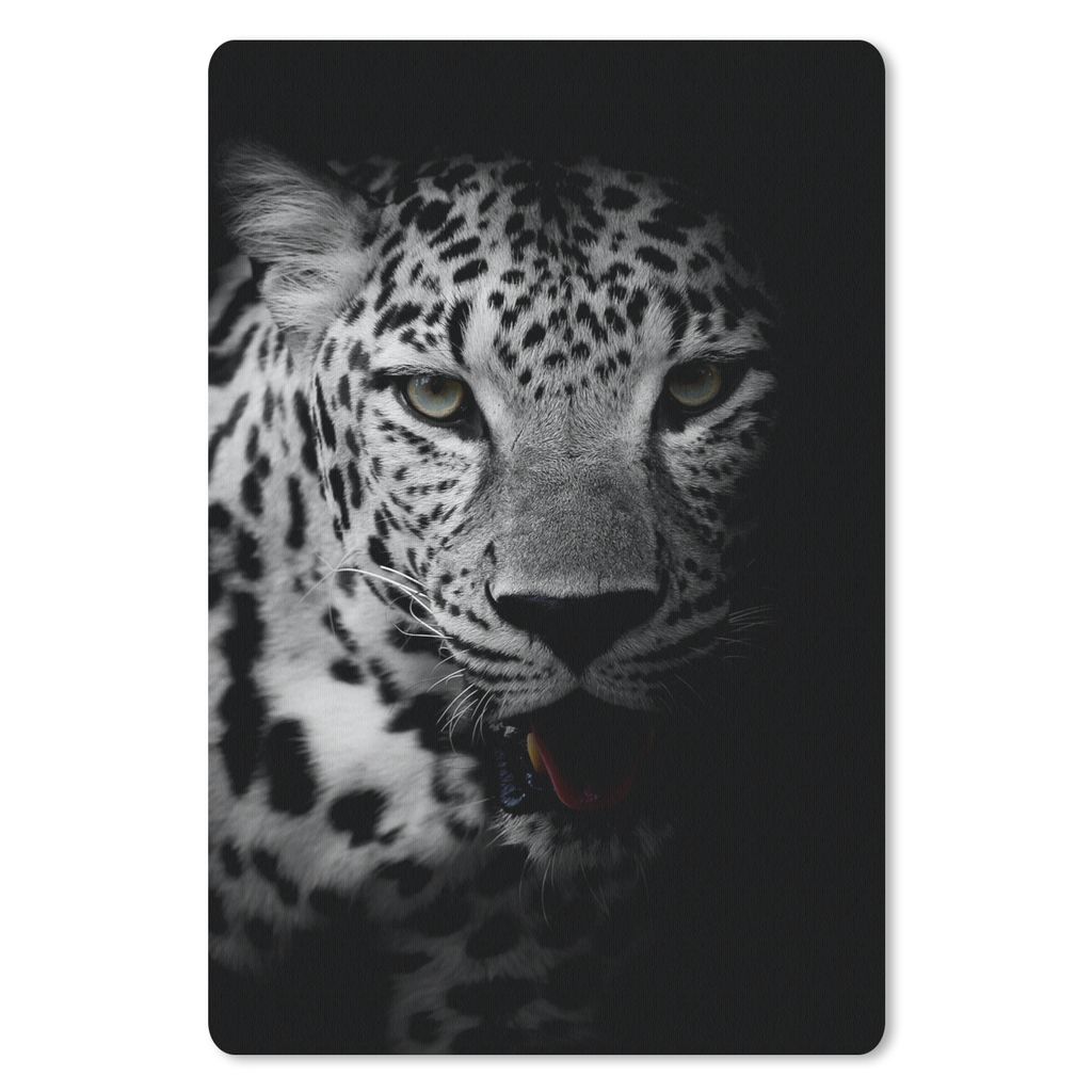 MuchoWow Mauspad Mousepad Tiere - Schwarz - Weiß - Panther - Porträt 18x27 cm - Mousepads - Maus Mat - Pad - Mausunterlage
