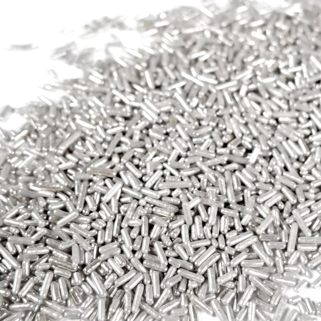 Streuselheld Jimmies Silber 120g Essbare festliche Zuckerdekoration für Plätzchen, Torten & Gebäck