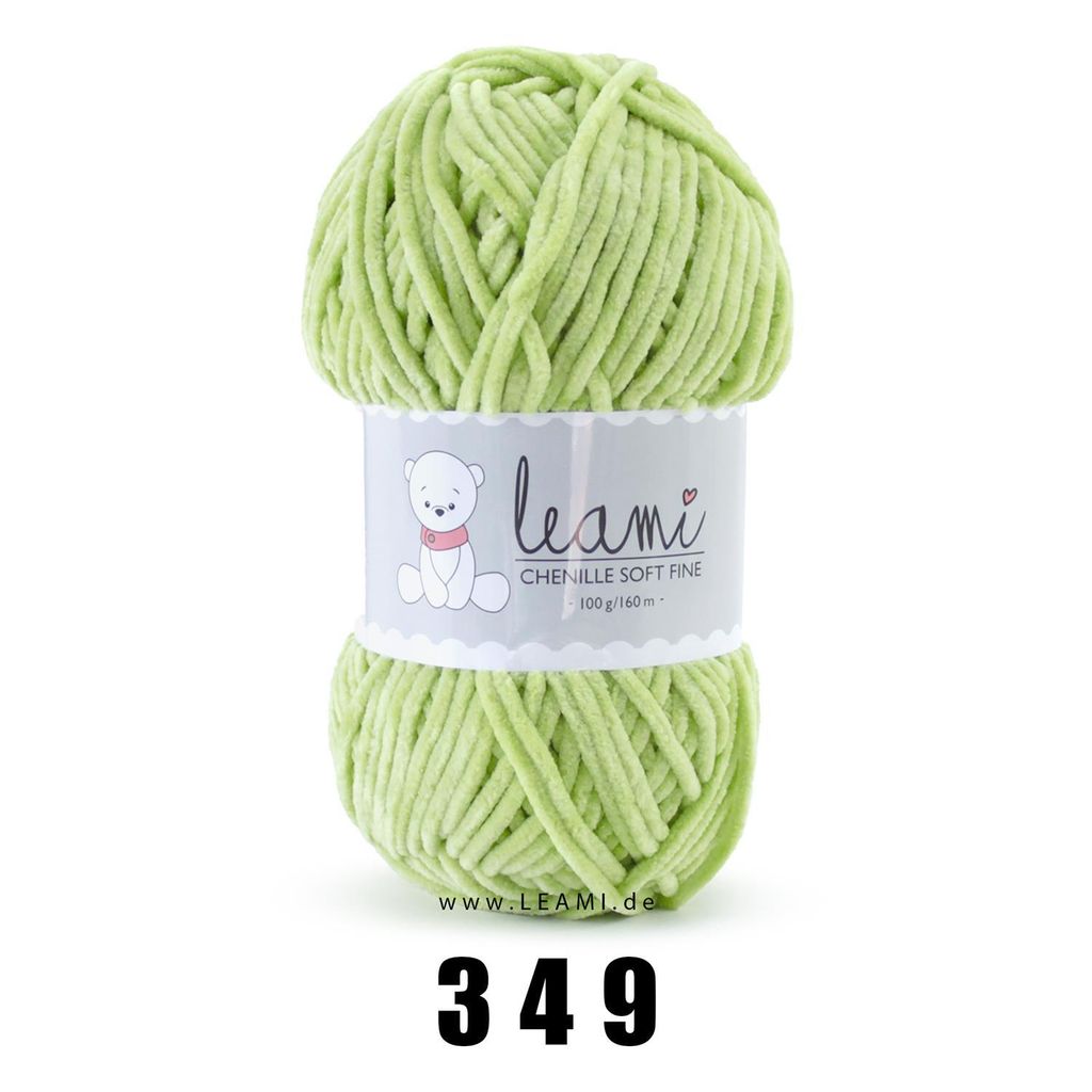 LEAMI Chenille soft FINE (100g/160m) 349 apfelgrün