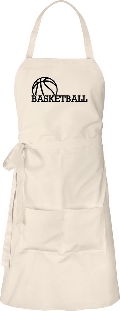 Huuraa Schürze Basketball Ball Natur mit Taschen Baumwolle Kochschürze Geschenkidee