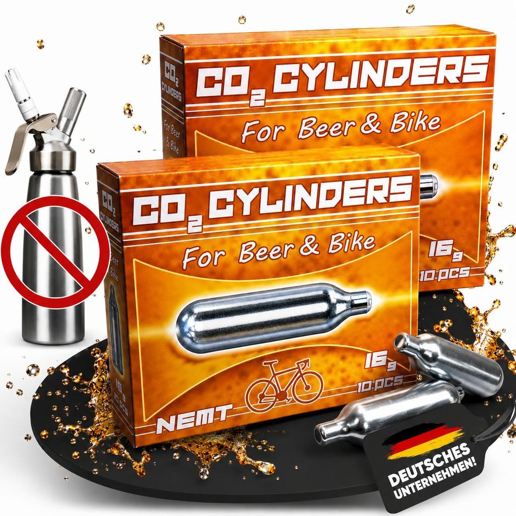 20 NEMT 16g Co2 Bierkapseln and Bikekapseln für alle Produktbild 